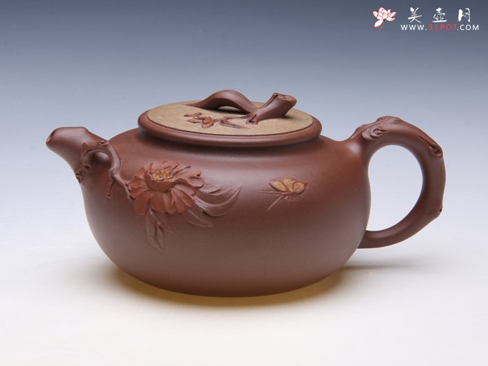 紫砂壶图片：牡丹迎春 - 美壶网