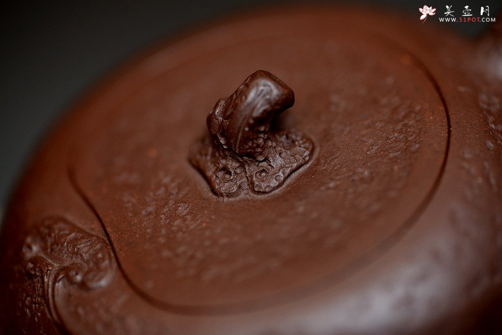 紫砂壶图片：潘丹初全手新作 泥‘玄’系列之玄石 古拙文气 如意灵芝 吉祥 - 美壶网