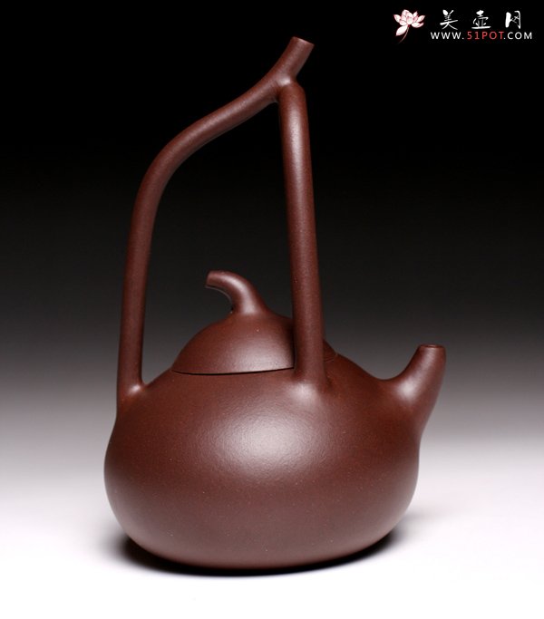紫砂壶图片：南瓜提梁壶 - 美壶网