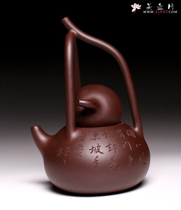 紫砂壶图片：南瓜提梁壶 - 美壶网