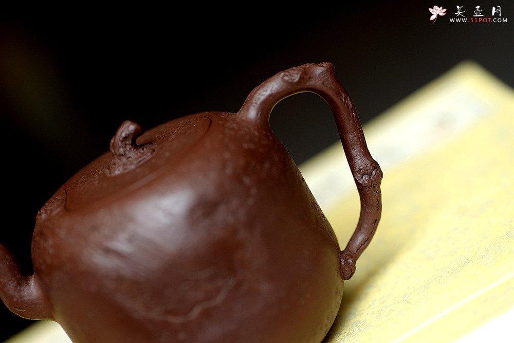 紫砂壶图片：潘丹初全手新作 泥‘玄’系列之玄石 古拙文气 如意灵芝 吉祥 - 美壶网