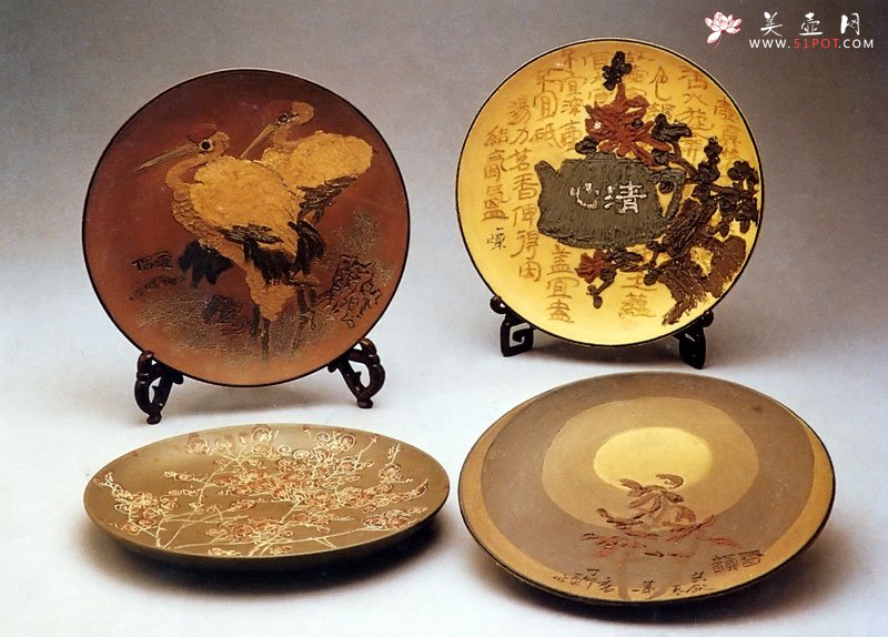 紫砂壶图片：堆刻艺盘 - 美壶网