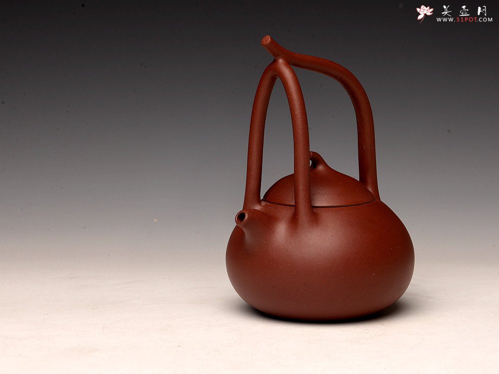 紫砂壶图片：张悦全手工新品 匏瓜提梁 颇有难度 精美之作  - 美壶网