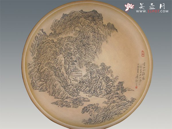 紫砂壶图片：溪山小隐挂盘 - 美壶网