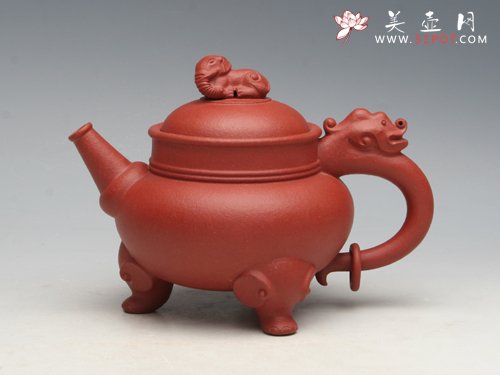 紫砂壶图片：三足吉祥壶 - 美壶网