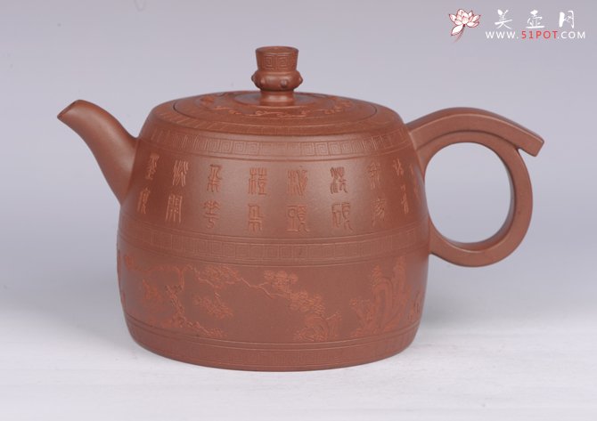 紫砂壶图片：泥绘汉铎 - 美壶网