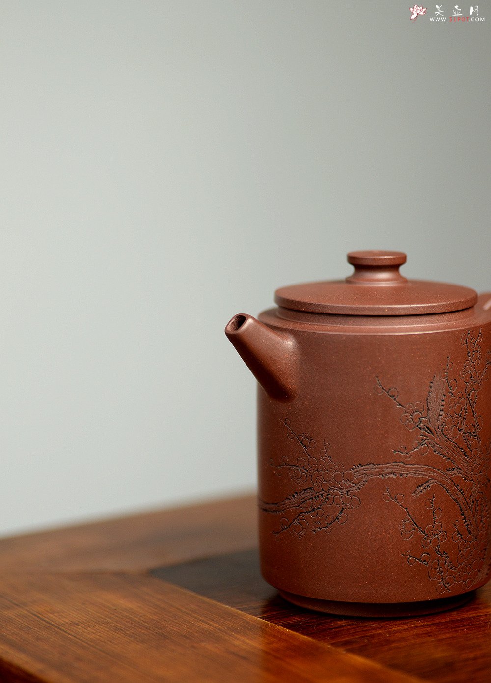 紫砂壶图片：国助工唐文乙未年新作 全手玉柱 国助袁德波老师装饰 - 美壶网