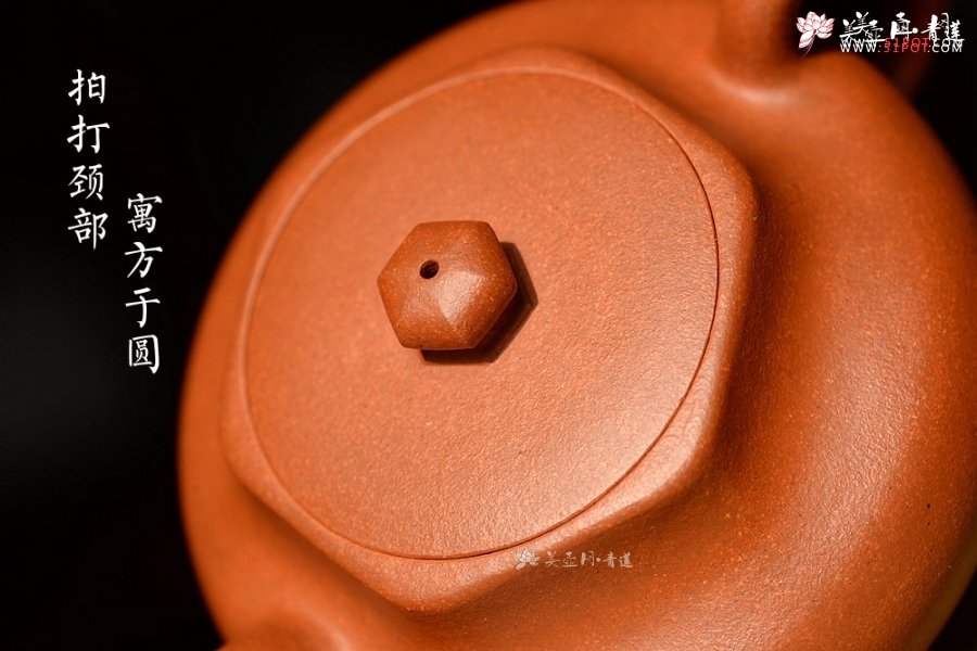 紫砂壶图片：潘小东乙未年新作  精品红降坡 实力作品 行方智圆 全手古韵 - 美壶网