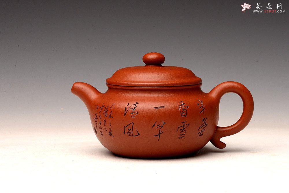 紫砂壶图片：张听钢装饰 传统实用 全手朱泥仿古 优质朱泥 - 美壶网
