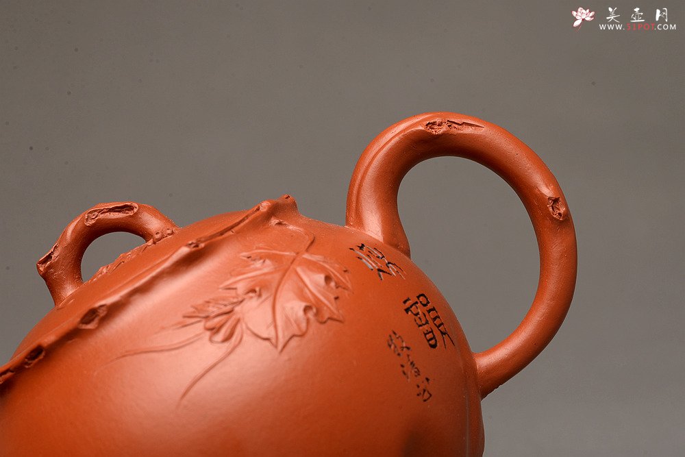紫砂壶图片：朱牧清新品 葡萄壶 实用花货 原矿赵庄朱泥 难度颇大 - 美壶网