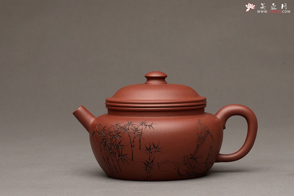 紫砂壶图片：高路装饰 詹黎明全手作品 线轮 炮管直流 杀茶利器  - 美壶网