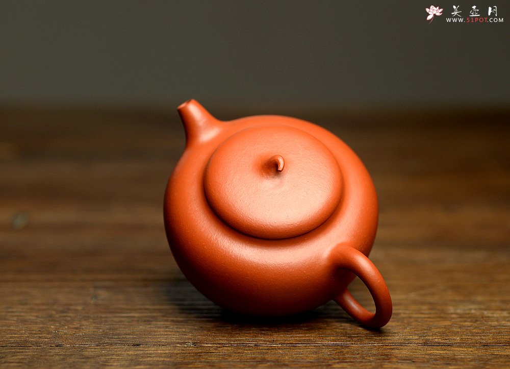 紫砂壶图片：优质朱泥 娇艳迷人 全手朱泥茄段 实用精品 - 美壶网