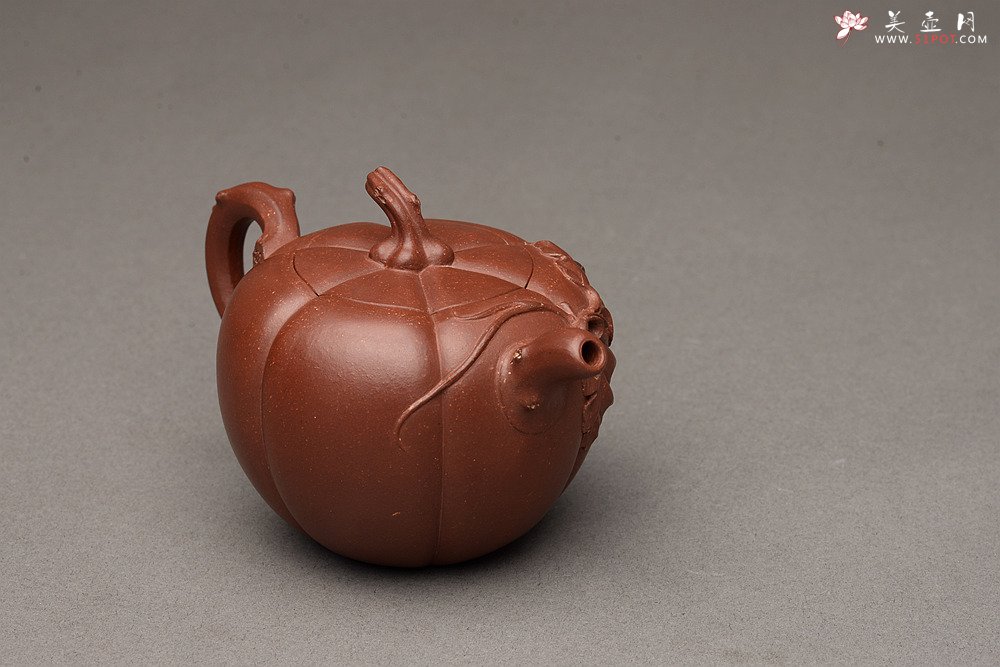 紫砂壶图片：原创作品 孙伟强张新亚合作 贴叶精湛 灵巧曼妙 小南瓜 - 美壶网