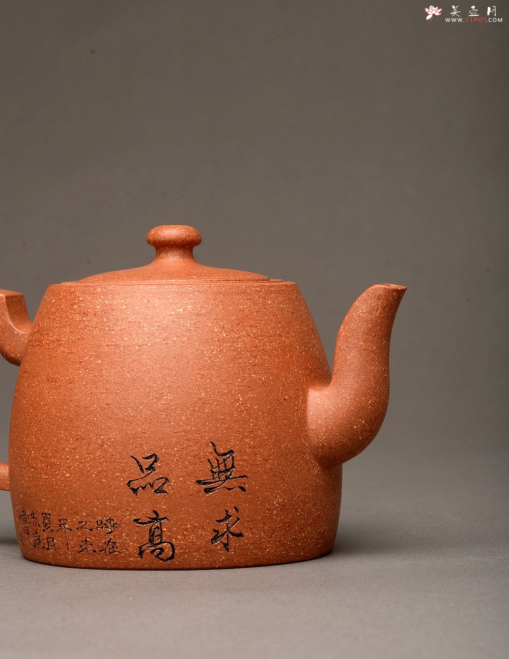 紫砂壶图片：祝福无限 壶势巍巍 刚毅圆润 全手高升壶 优质降坡泥 - 美壶网