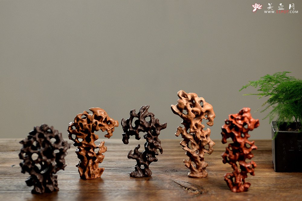 紫砂壶图片：施奇华全手文房假山~紫砂太湖石文房雅玩 - 美壶网