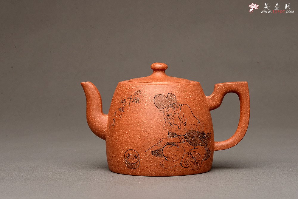 紫砂壶图片：祝福无限 壶势巍巍 刚毅圆润 全手高升壶 优质降坡泥 - 美壶网