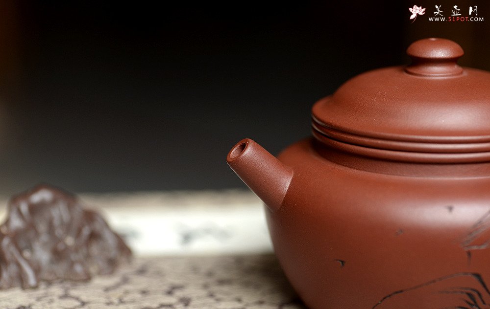 紫砂壶图片：高路装饰 詹黎明全手作品 线轮 炮管直流 杀茶利器  - 美壶网