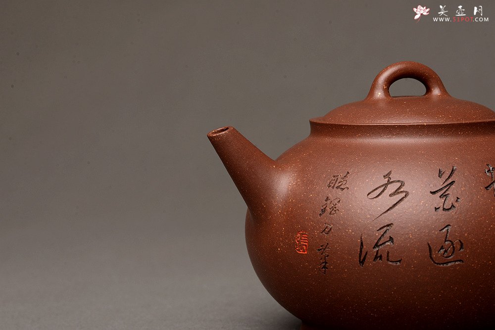 紫砂壶图片：俊秀之作 清悟 张听刚精心装饰   - 美壶网