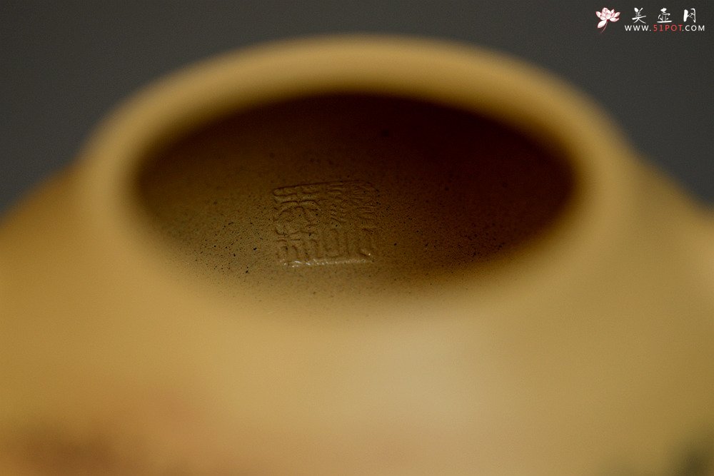 紫砂壶图片：顾小英全手作品  饱满厚润 型丰留意 泥绘装饰 匏瓜 - 美壶网