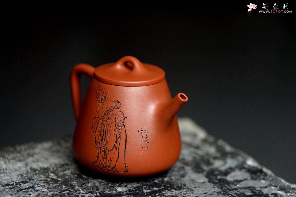 紫砂壶图片：原矿赵庄朱泥高石瓢 高挑有力 实用茶器 - 美壶网