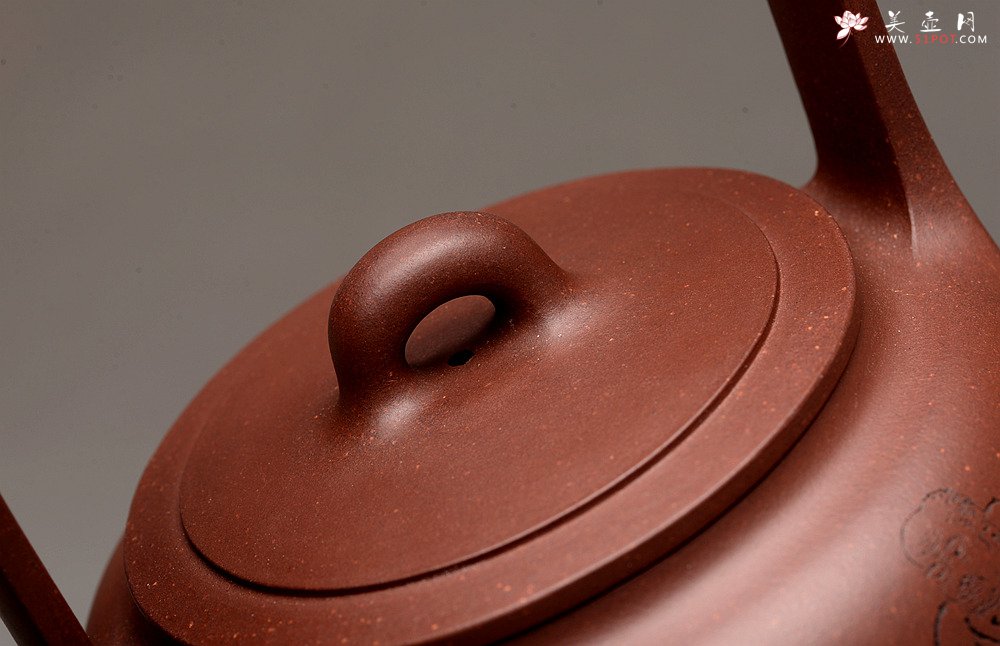 紫砂壶图片：钱建荷全手新作 环玉提梁 做工精致 浑厚大气 国助袁德波装饰  - 美壶网