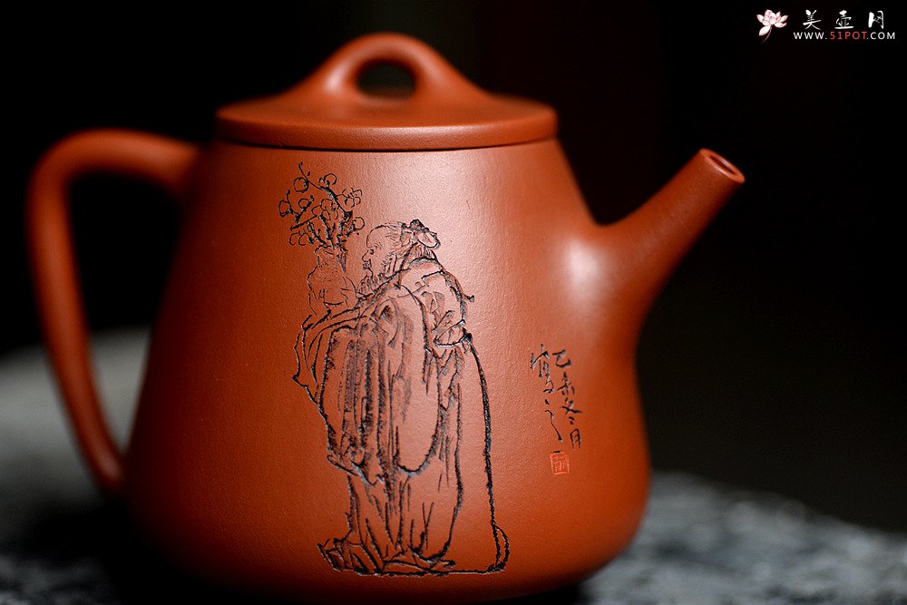 紫砂壶图片：原矿赵庄朱泥高石瓢 高挑有力 实用茶器 - 美壶网