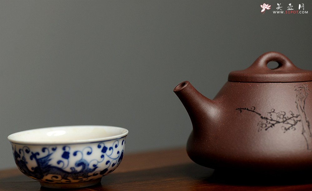 紫砂壶图片：周斌全手子冶石瓢 做工精致 器形端正~ 骨肉均挺 原矿老紫泥 - 美壶网
