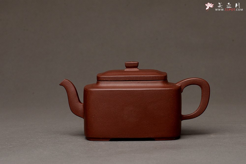 紫砂壶图片：马建鹏作品 美壶特惠 全手书香小四方 工整挺拔 - 美壶网