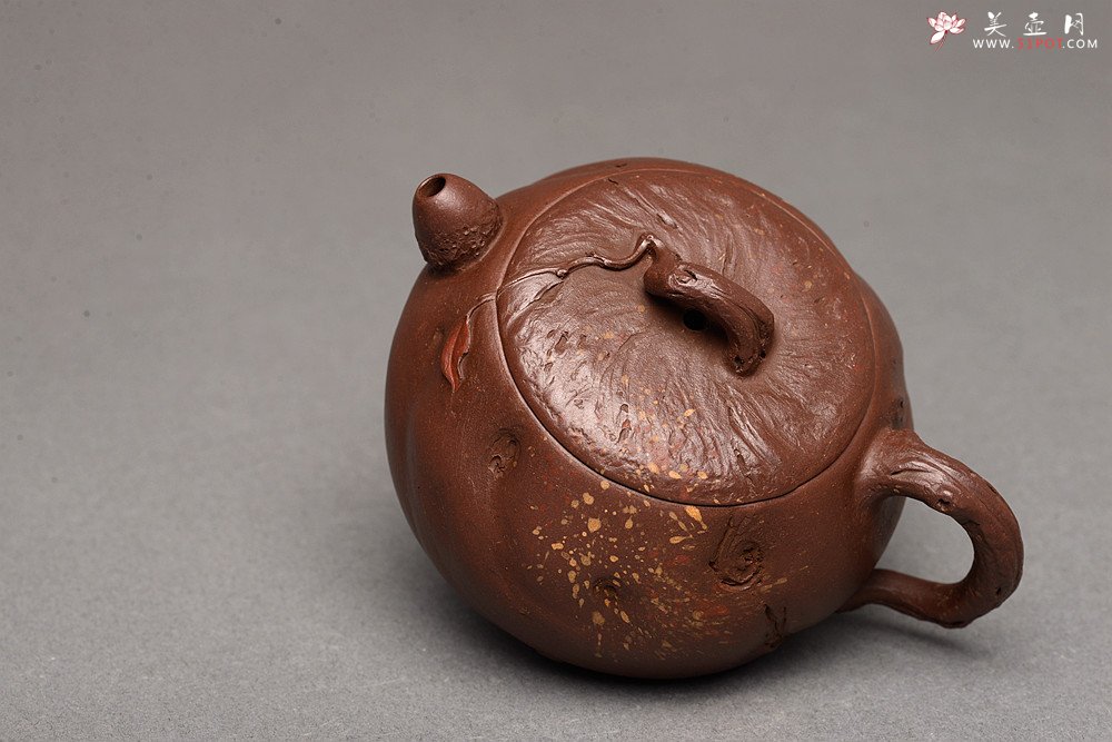 紫砂壶图片：潘丹初乙未冬全手作品 砂滴点点 随型桩 俏人小嘴 秋思 出水暴爽 - 美壶网