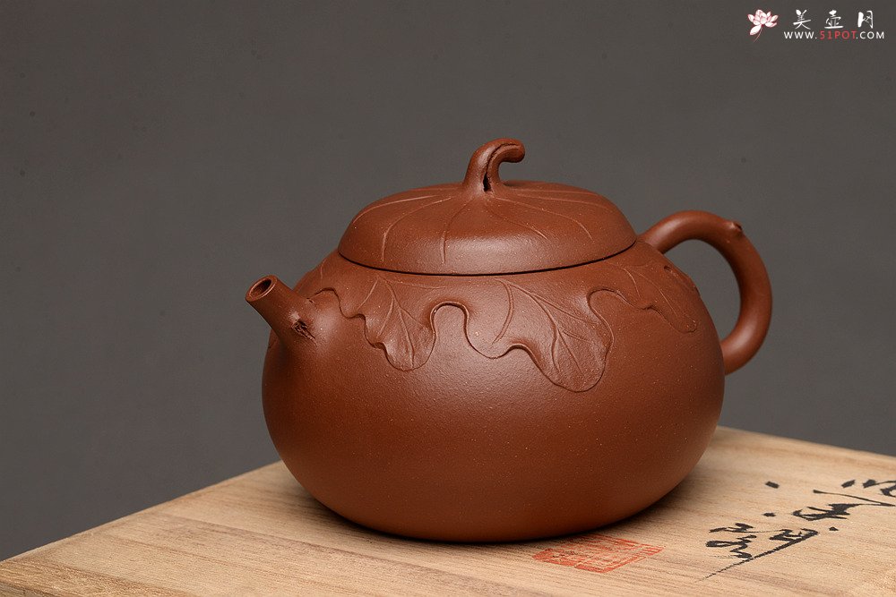 紫砂壶图片：周路健全手新作 贴塑花器 飘逸 雅致 秋硕 - 美壶网