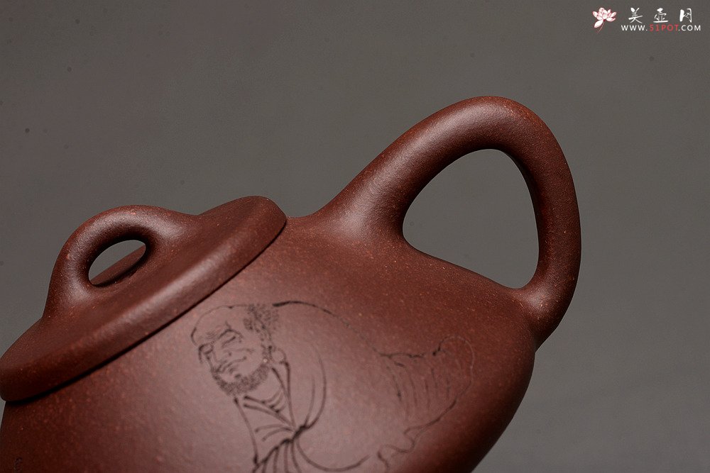 紫砂壶图片：周斌全手作品 游心堂主人精心装饰 子冶石瓢 做工精致 文气佳品 - 美壶网