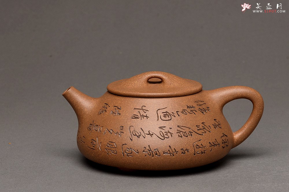 紫砂壶图片：陈进新品 张听刚装饰  雍容华贵 全手大石瓢 - 美壶网