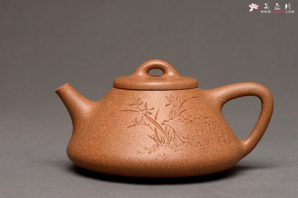 紫砂壶图片：器形周正 文气全手石瓢 骨肉均挺之精品 - 美壶网