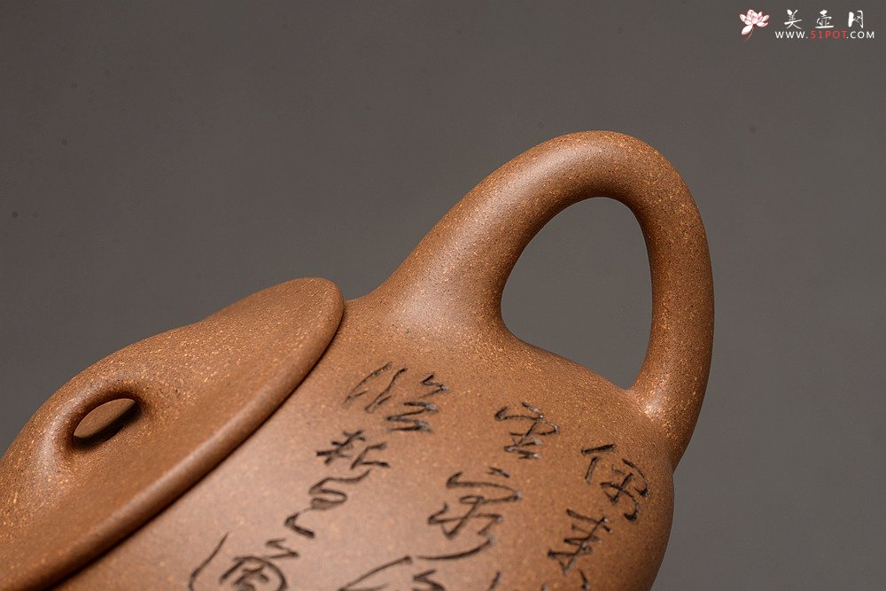 紫砂壶图片：陈进新品 张听刚装饰  雍容华贵 全手大石瓢 - 美壶网