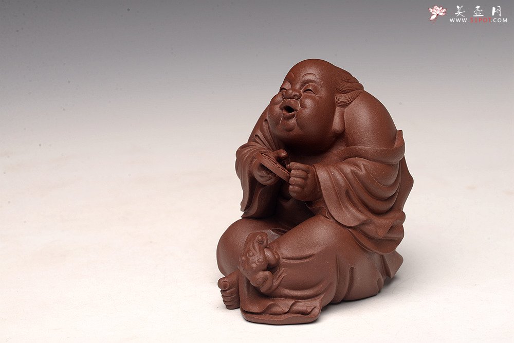 紫砂壶图片：王健徒弟刘祥新作 奢侈用料底槽青 刘海戏金蟾  - 美壶网