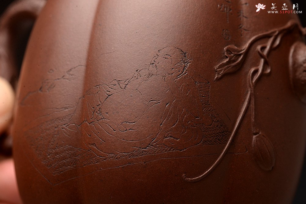 紫砂壶图片：顾正芳精品全手 原创作品 花货技法精湛  甜瓜 赵辉老师精刻 - 美壶网