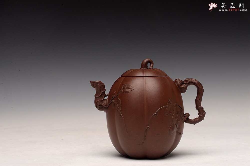 紫砂壶图片：顾正芳精品全手 原创作品 花货技法精湛  甜瓜 赵辉老师精刻 - 美壶网