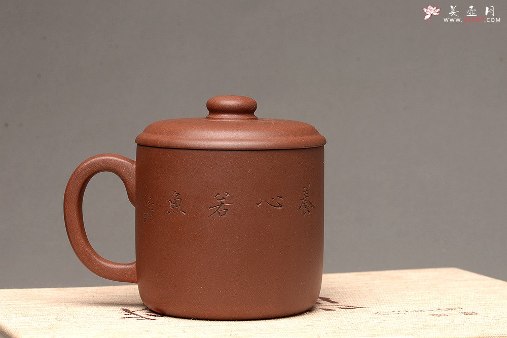 紫砂壶图片：陆轶舟老师精刻 好料盖杯 精工 - 美壶网