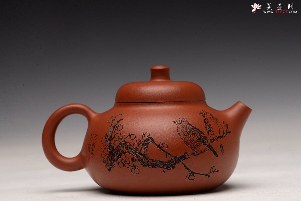 紫砂壶图片：茶盘尤物 原矿纯朱泥 红玉 饱满可人 赏玩皆宜 - 美壶网