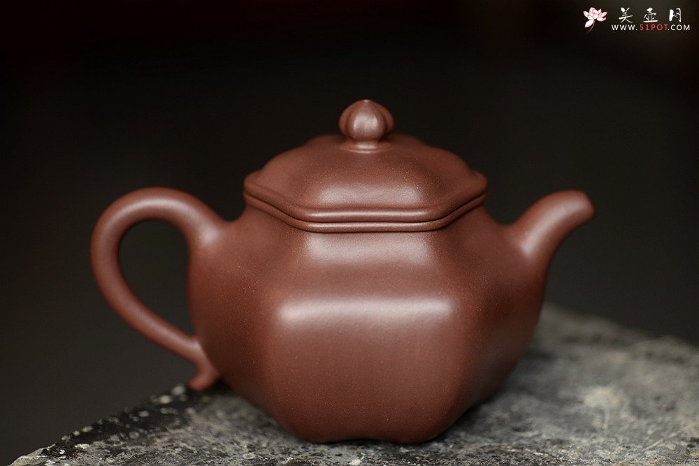 紫砂壶图片：许学军老师经典作品 雍容华贵 气度不凡 全手六角莲子 - 美壶网