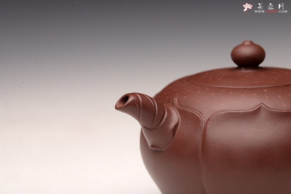 紫砂壶图片：蔡旭伟丙申春全手作品 秀丽可爱 筋纹小花 荷韵 - 美壶网