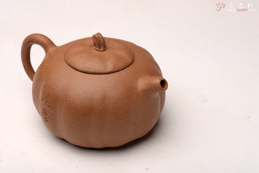 紫砂壶图片：姜建荣全手玩味小南瓜 田园清趣 游心堂主人装饰 - 美壶网
