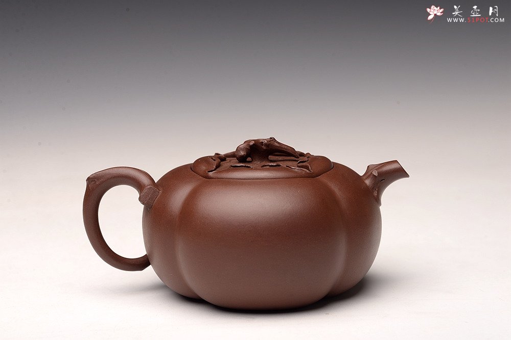 紫砂壶图片：潘丹初丙申春精品 筋囊花货 全手大玉柿 气度饱满 逸品之作 值得珍藏 - 美壶网