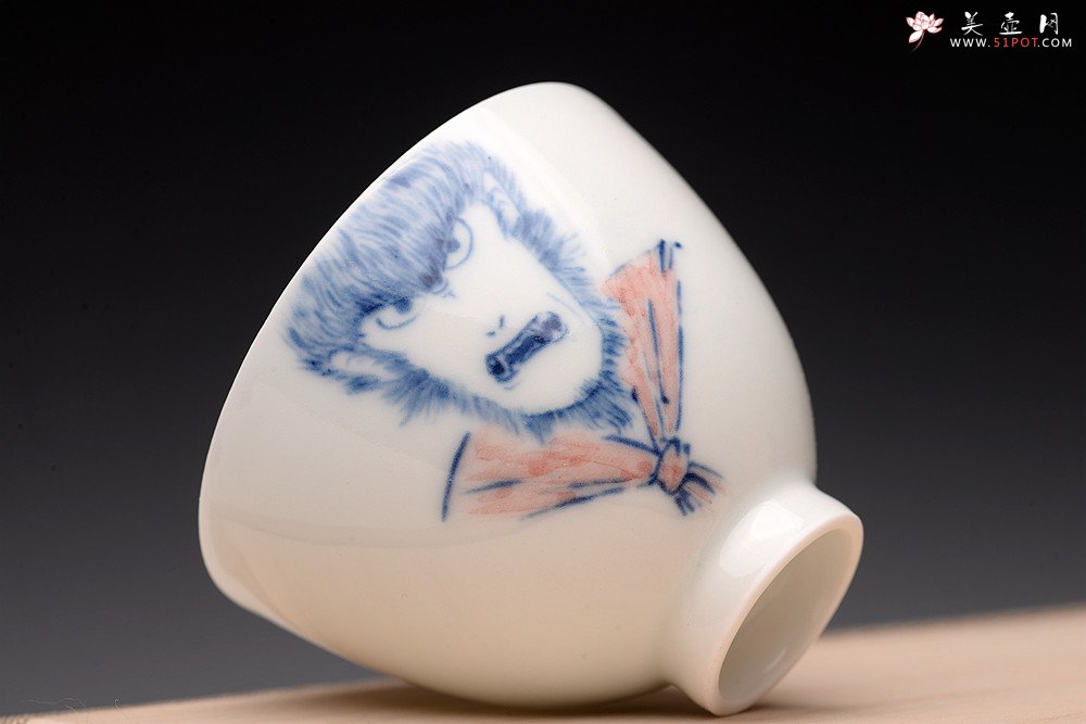 紫砂壶图片：大生（姜寅）玩瓷 猴哥系列 趣味十足 ~ 品茗对杯 - 美壶网