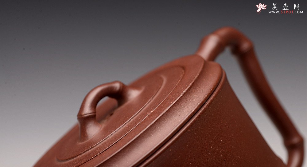 紫砂壶图片：储亚全手代表作 腰圆竹段 颇具难度  灵秀出尘 - 美壶网