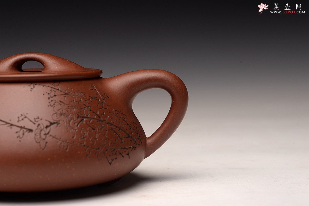 紫砂壶图片：吴杰全手新作 气势饱满 陆轶舟装饰 双刀老辣 精致耐品~ 梅花满瓢 致敬景舟 - 美壶网