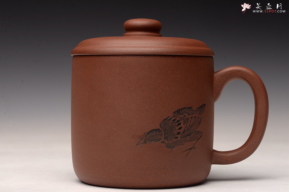紫砂壶图片： 陆轶舟老师精刻 好料盖杯 精工  - 美壶网
