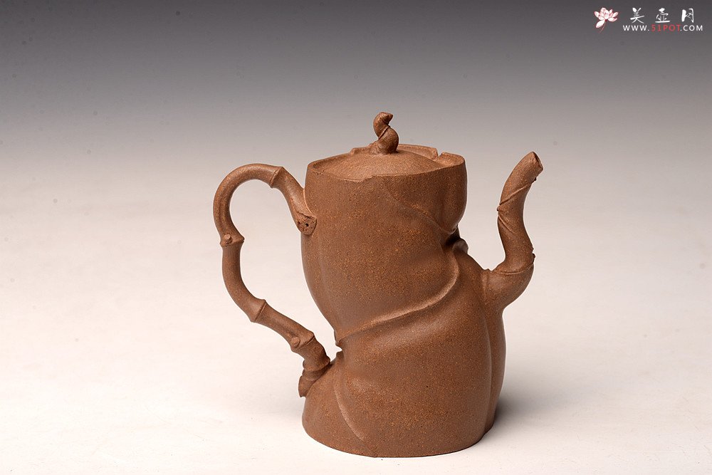 紫砂壶图片：林秀明丙申夏全手原创 摹竹韵寓隐逸之风  隐逸 养怡之福可得永年 - 美壶网