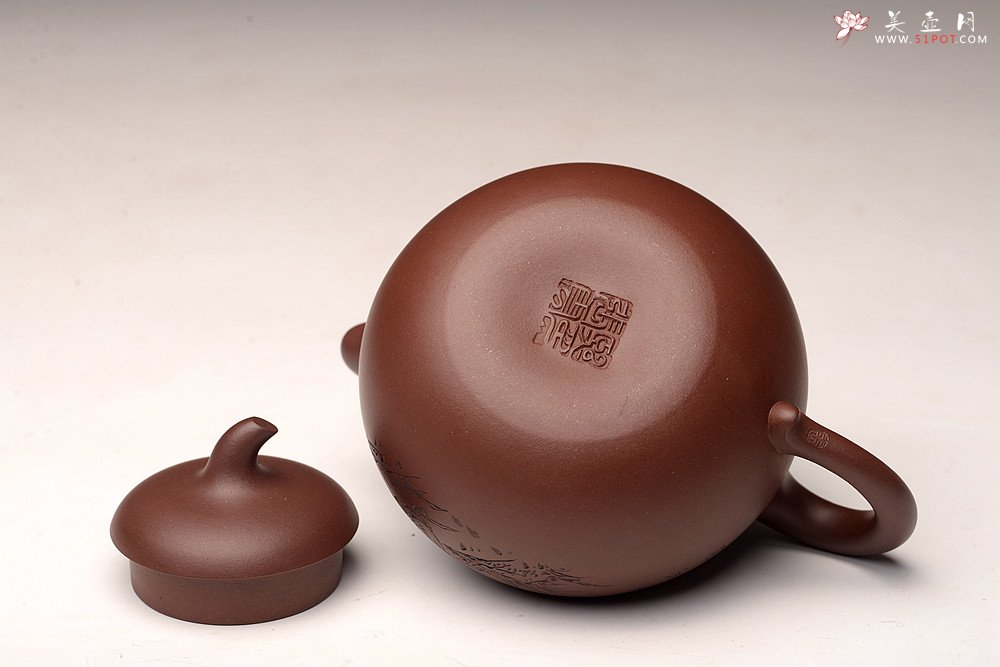 紫砂壶图片：张云熙精品之作 富有逸趣 传统器形 饱满可人 童子接福 茄瓜 - 美壶网