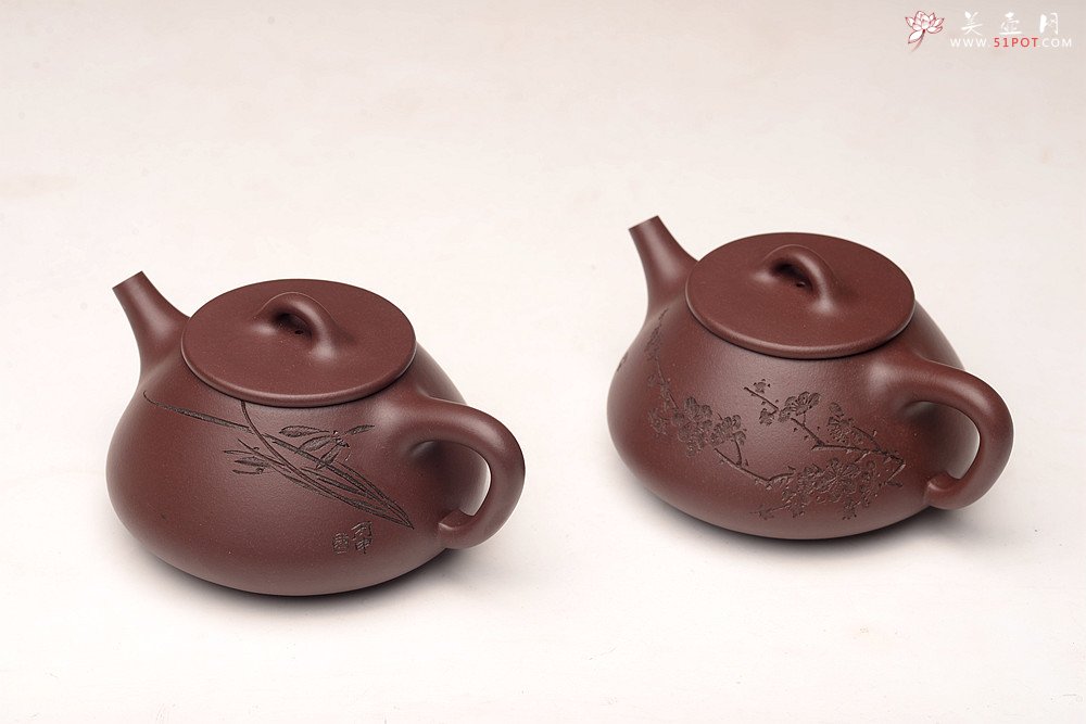 紫砂壶图片：梅骨兰香 全手子冶石瓢 骨肉均挺之精品 - 美壶网